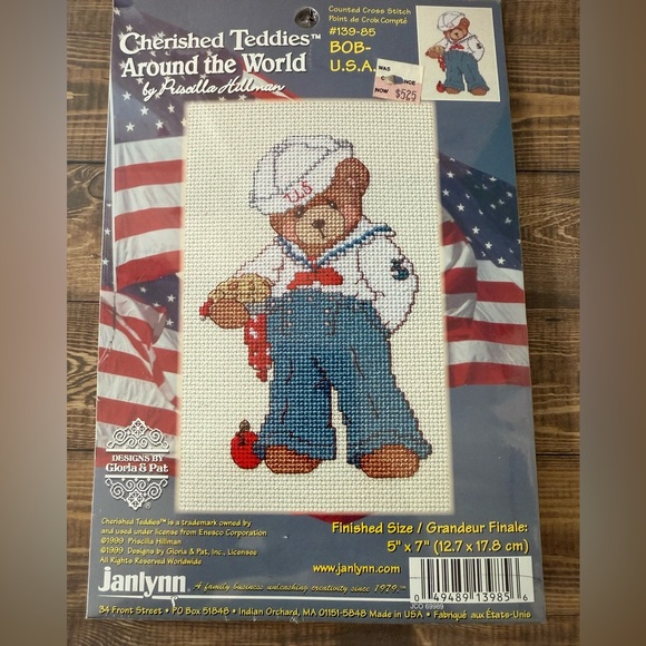 Janlynn Teddy Bear Cross Stitch Kit - Retired - Picture 1 of 2